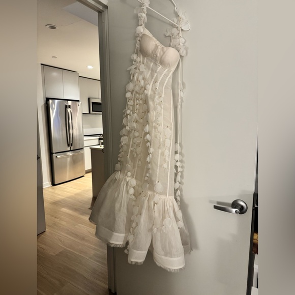 Zimmerman Dawning Petal Linen-Silk Midi-Dress - Picture 10 of 10